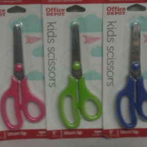 Kids scissors Office Depot blue, pink or green NWT